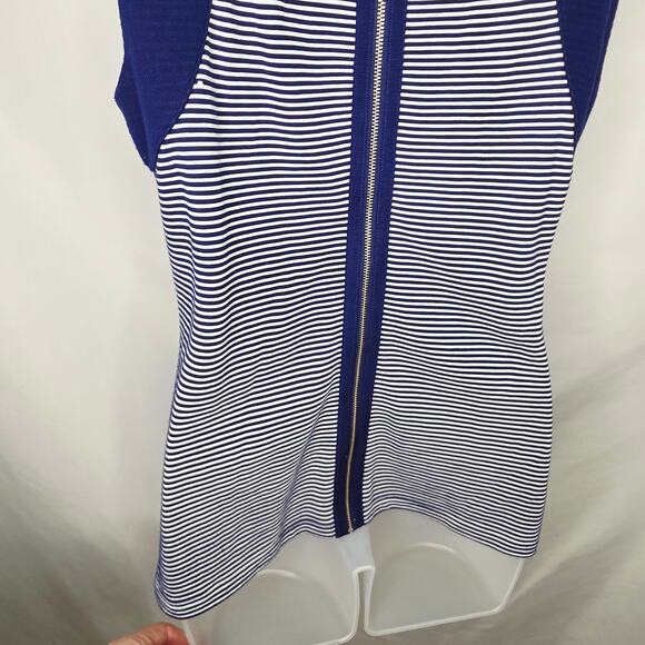 Banana Republic Navy Blue & White Striped Zipper on the Back Tank Top Size 6 New - Picture 9 of 10